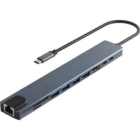 10-in-1 USB-C Dockingstation, USB-Hub, USB-C Splitter, USB-C zu HDMI kompatibler Adapter PD100W (1/5)
