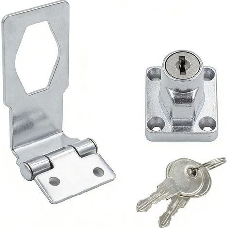 Verrou de caisse enregistreuse en acier inoxydable robuste avec 2 clés pour placard de cuisine, bureau, ajustement sécurisé (7,6 cm) (1/5)