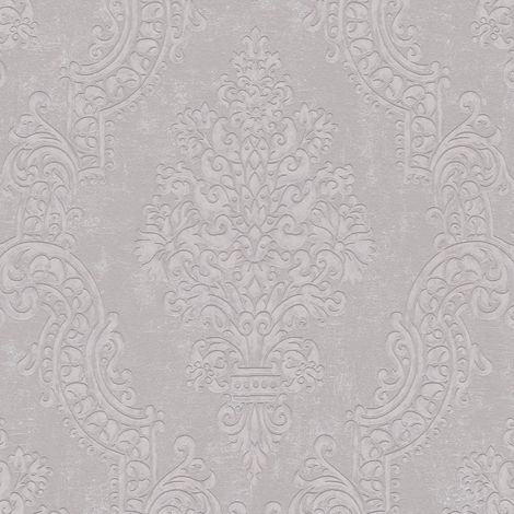 Barock Tapete Profhome 397656 Vliestapete strukturiert mit Ornamenten schimmernd beige grau 5,33 m2