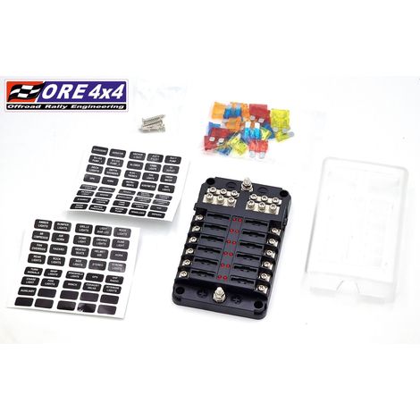 Sicherungskasten-Sockelgehäuse mit LED 12V - 12 Felder (1/4)