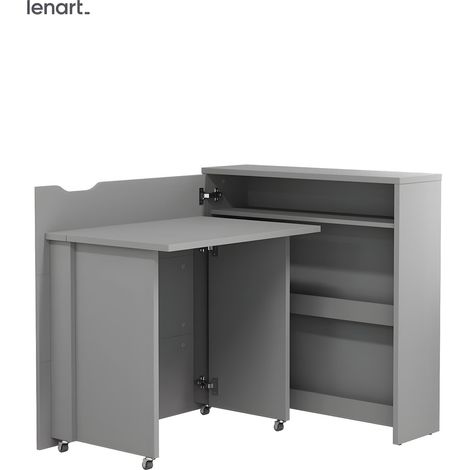 Lenart Bureau extensible avec rangement 90cm OFFICE CONSUS SLIM CW02L gris gauche (1/4)