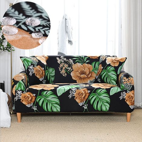 2-Sitzer-Sofabezug 140–180 cm, moderner Sofabezug mit Armlehne, universelle elastische Sofabezüge, Sofaschutz, Schonbezug, Nachtblumen FLITI (1/4)