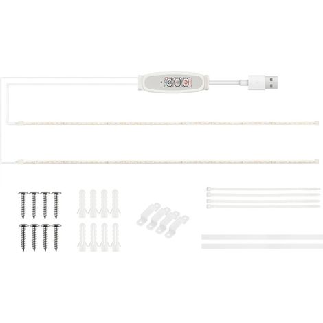 2 Bandeaux LED phytolampe plantes intérieures rouge & 3000K soleil hydroponie succulentes lumière d'appoint 4 intensités réglables minuterie 24h USB prêt à l'emploi (1/3)