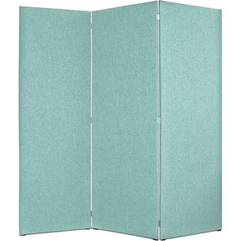 EVERGREENWEB Paravento Pieghevole di Design|Pannello divisorio per Ambienti, per casa, hotel, ufficio, bar|Separ‚ Struttura Legno, Divisorio Richiudibile Pieghevole 3 Moduli 180x190 cm|col. Turchese (1/5)