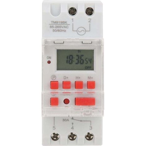 TM919BK 85265V AC 30A LCD 7 jours minuterie digitale programmable,interrupteur horaire programmable (1/4)