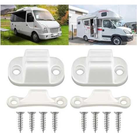 Kit de Loquets de Porte - Marque - Modèle - Blanc - Sur porte - Idéal pour Caravane (1/4)