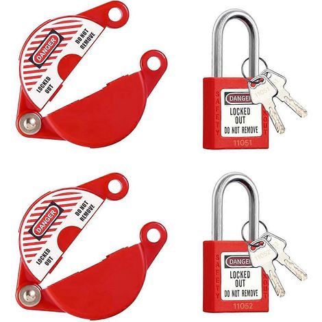 2 jeux de cadenas de verrouillage et de sécurité pour vannes à guillotine, dispositif de verrouillage de vanne (1/5)