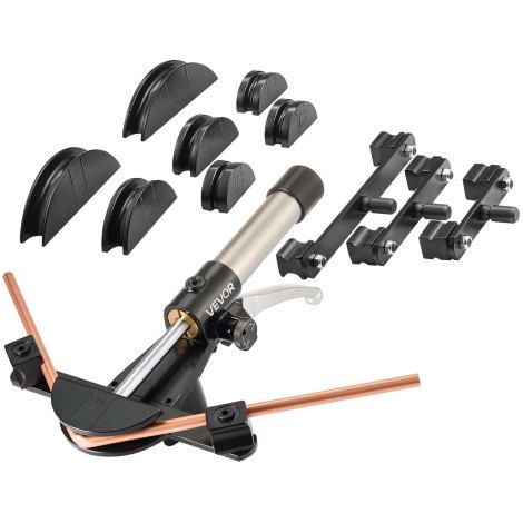 Rohrbiegegerät Hydraulisch, 6-22 mm, Biegemaschine, 90°-Biegung, Rohrbieger mit 7 Aluminiumlegierungs-Biegebacken, für Reparaturen in der Klimatechnik, Kältetechnik & Kfz-Branche (1/5)