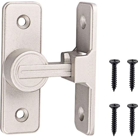 Serrure de fermeture de porte intérieure coulissante éclairée à 90 °, crochet de porte plat, boulon de verrouillage, loquet antivol (1/5)