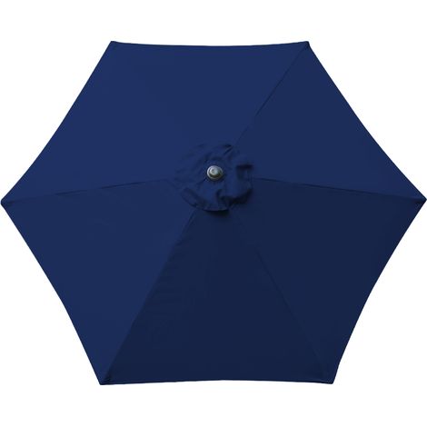 Blue Replacement Fabric Garden Patio Parasol Canopy Cover For 2.5m 6 Arm Umbrella