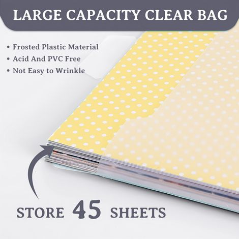 Pochette géante 33×32 cm – Avec signets fluorescents + plieur en os – Classement A4 sans perforation – Lot de 2 (1/5)