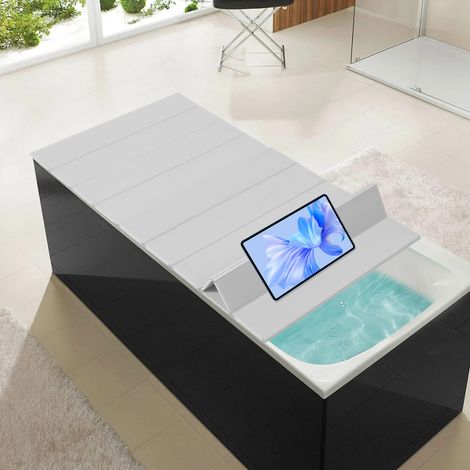 Couverture de baignoire 160 x 70 cm, couvertures de baignoire pliables et anti-poussière, panneau isolant, couverture de baignoire, panneaux de baignoire en PVC de 6,5 mm pour la maison, la salle de b