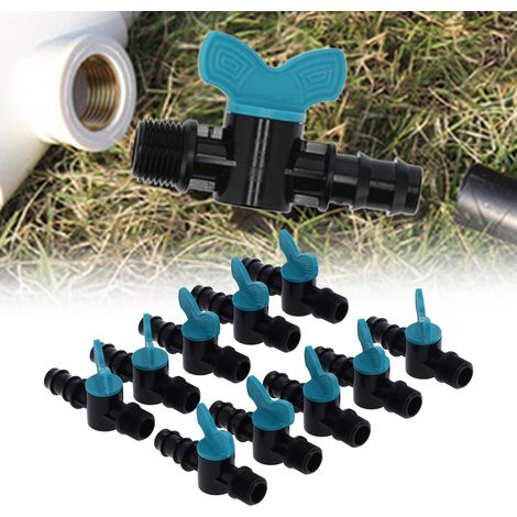 Packung mit 50 Bewässerungsventilen mit 25 x 3/4"-Außengewinde, Kunststoff-Guillotineventile für den Gartenbau (1/5)