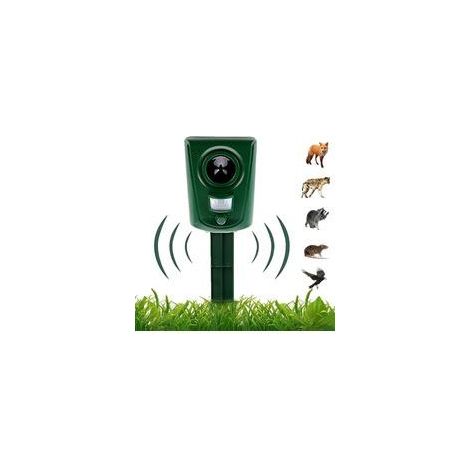 Repelente para gatos, repelente ultrasónico para gatos, repelente para mascotas a pilas, repelente exterior impermeable con detector de movimiento para jardín, patio, campo, granja - Crezuo