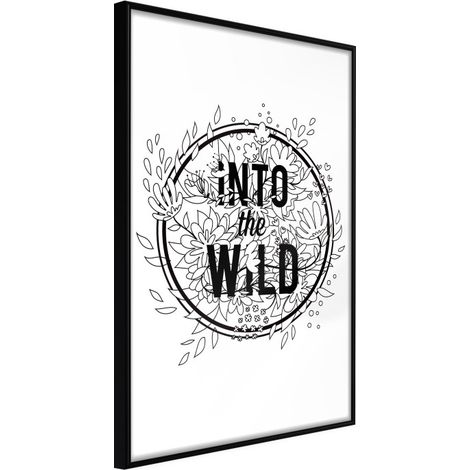 Affiche Murale Encadrée "Connect with Nature" 30 x 42 cm Noir