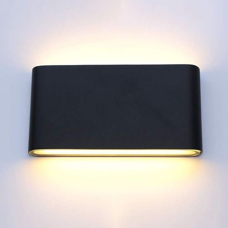 6W LED Applique Murale Extérieure Étanche Aluminium Appliques Murales Porche Jardin Couloir Applique Murale Intérieure Applique Murale Blanc Chaud 3000K (Noir) (1/5)