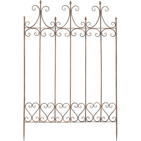 Supporto per traliccio da giardino per piante rampicanti, decorazione in metallo marrone invecchiato 100003879