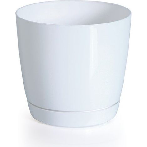 Pot de fleurs Coubi DUOP280-S449 - Blanc - Durable et Élégant - Avec Soucoupe