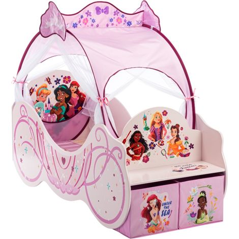 Principesse Disney Lettino a Carrozza con contenitori e baldacchino Disney Home