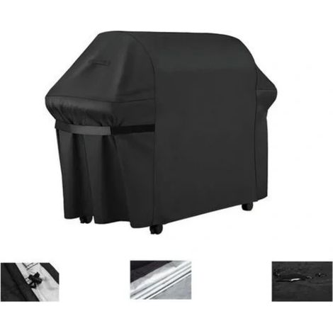 Housse de barbecue d'extérieur rectangulaire x cm UV et imperméable adaptée pour Weber Holland Jennair Campingaz plus. 145 61 117 210D (1/4)