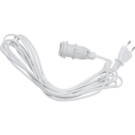 Star Trading Douille de lampe 'Basic' avec douille E14, blanc, 350cm (1/2)
