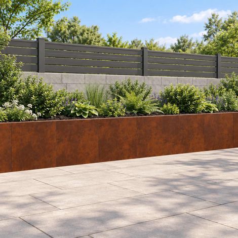 vidaXL Retaining Wall 6 pcs 40 x 12 x 30 cm Weathering Steel Rusty (1/5)