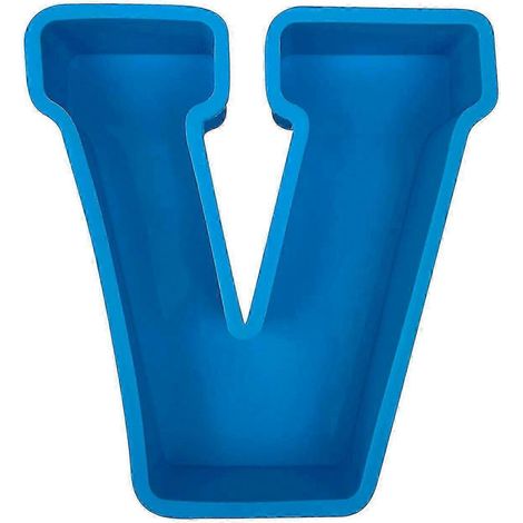 Moule à gâteau alphabet, lettre anglaise en silicone, lettre V 3D (1/3)