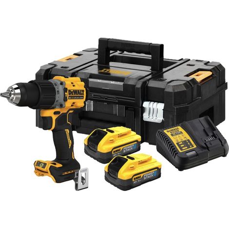 DeWalt DCD805H2T-GB 18V XR Brushless Hammer Drill Driver PowerStack Kit - 2x 5.0Ah Batts, Charger & TSTAK II Case (1/5)