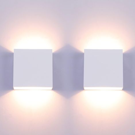 Appliques Murales Lampes Murales Intérieur LED Up Down Luminaire Moderne Aluminium Éclairage Décoration pour Salon, Chambre, Couloir Salle Manger—(2Pcs , Blanc Chaud) [Classe énergétique A ++] (1/5)