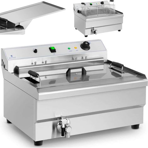 Friggitrice per ciambelle Fish and Chips con scolapasta 9000 W 30 L 400 V (1/5)