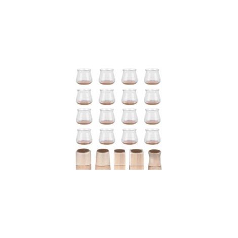 Protectores para patas de sillas ZVD, almohadillas para muebles para pisos de madera, protectores de silicona para patas de sillas para proteger los pisos de rayones y ruido, transparentes/16 unidades