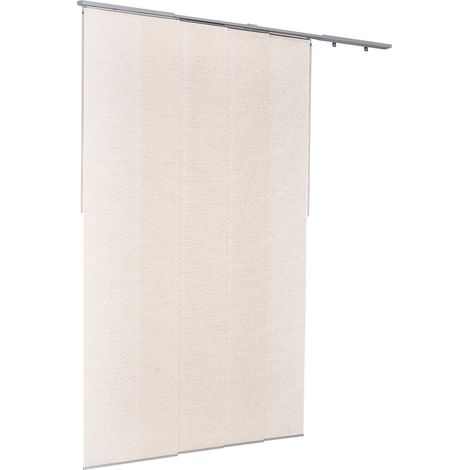Mophorn Persianas de panel con riel ajustable, ancho de 116-218 cm, paneles recortables con altura de 243 cm, ideales para puertas correderas, puertas de patio, separadores de espacios, marrón claro (1/5)