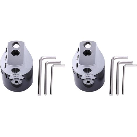2X 2 Pouces 50 mm Type F1 Tête D'Alésage Support de Fraisage de Barre D'Alésage de 12 mm de Tour pour Mt2 Mt3 R8 Fraisage de Queue des Outils de Machines avec Clés Hexagonales (1/5)