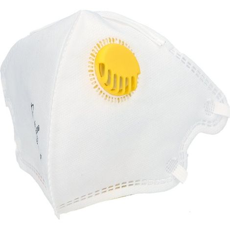 Masque respiratoire FFP2 avec valve. Pliable (20 unités). Emballé individuellement.