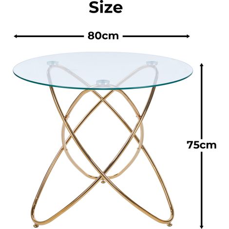 Conjunto de comedor de 5 piezas con mesa de cristal y 4 sillas de terciopelo color crema (1/5)