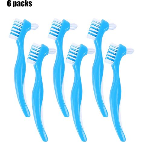 Brosse Prothèse Dentaire 5 Pièces, Brosse de Nettoyage Double Face pour Dentier et Faux Palais (1/3)