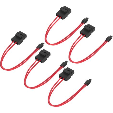5 pièces Porte-fusible Auto Mini avec Câble Extension Renforcé pour Véhicule ATM 20A 16AWG et 5 Fusibles ACD Plat Angle 10.9mm (1/5)