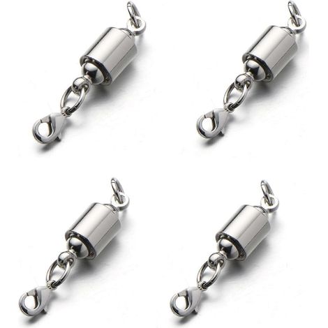 Fermoirs magnétiques à vis pour colliers, fermoirs et attaches magnétiques de sécurité pour bijoux, 6 mm, argent (1/5)