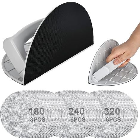 Semi-Circular Corner Sanding Tool Plasterboard Angle Grinder Sandpapers Sanding Kit 90° (1/5)