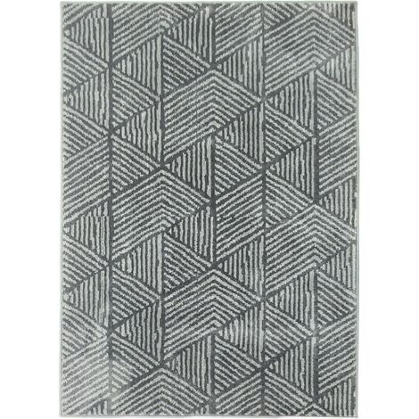 Waschbarer moderner Wohnzimmerteppich 170 x 120 cm Dunkelgrau (1/4)