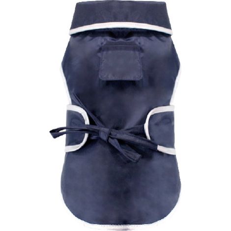 25 cm: Giubbotto impermeabile con fodera interna in pile modello Sestriere Blu Navy per cani