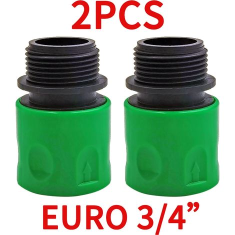 (pour EURO (2PCS) D) Raccord rapide 3/4'' à embout cannelé EURO pour tuyau d'arrosage PE 16 mm ou 20 mm, système d'irrigation goutte à goutte pour jardin (1/5)