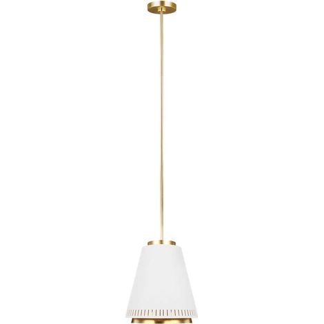 Lampada a sospensione plafoniera lampada a sospensione acciaio bianco opaco D 31,8 cm 1 fiamma (1/2)