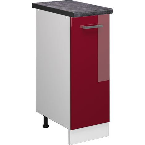 Armadio cucina dispensa alto R-Line, Rosso bordeaux lucido, 30 cm , PL Antracite, Vicco (1/4)