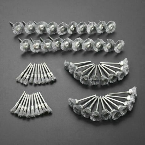 3mm Wire Brush Set (60pcs) Steel Wire Wheels Pen Brush Set Rotary Tool Accessories (1/5)