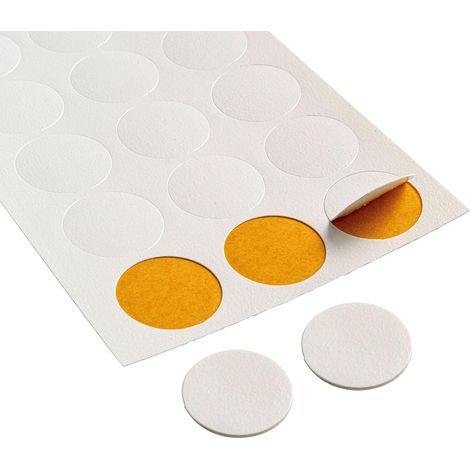 Cache Couvre Vis Adhésif 20 mm en PVC Blanc - 120 pièces - Fabriqué en Italie - Bouchon adhésif Cache-Trou et vis pour Meubles, Armoires, Murs - Cache Vis pour Trous - Blanc (1/5)