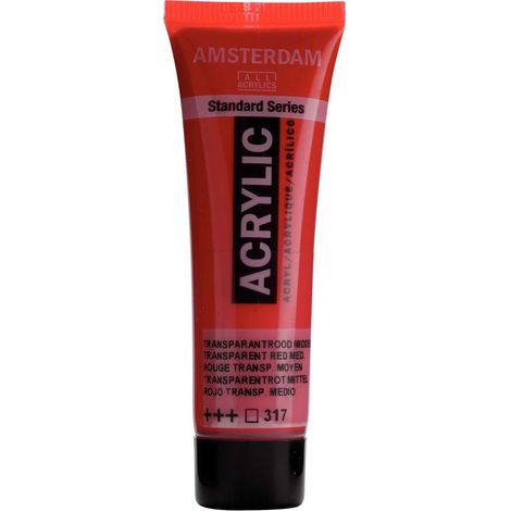 Colore acrilico Amsterdam 20 ML Rosso Trasparente