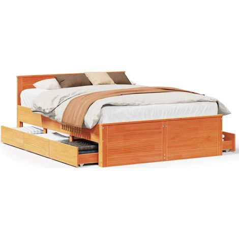 Maison Exclusive - Cama con cabecero sin colchón madera maciza ma
