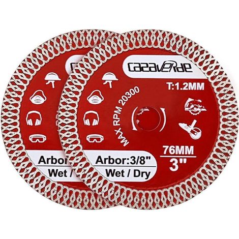 Disque diamant 76mm extra-fin pour carrelage, marbre, céramique, 2 pièces (1/4)