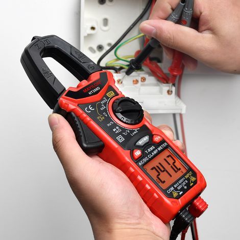 1 unidad de multímetro digital profesional de pinza de corriente AC/DC, mide corriente, voltaje, diodo, temperatura, resistencia, frecuencia, capacitancia y ciclo de trabajo (batería no incluida) HT20 (1/5)